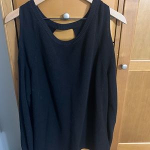 Black cold shoulder sweater